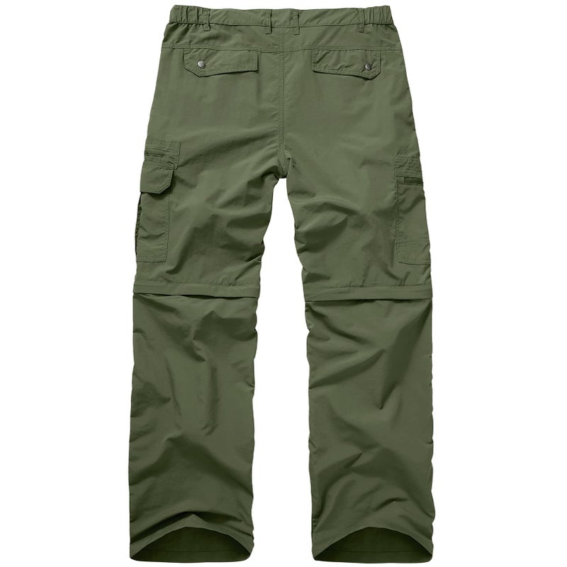 Toomett Hiking Pants for Men boy Scout Convertible Cargo Zip Off Lightweight Quick Dry Breathable Fishing Safari Shorts,6101,Army,36 - Image 2